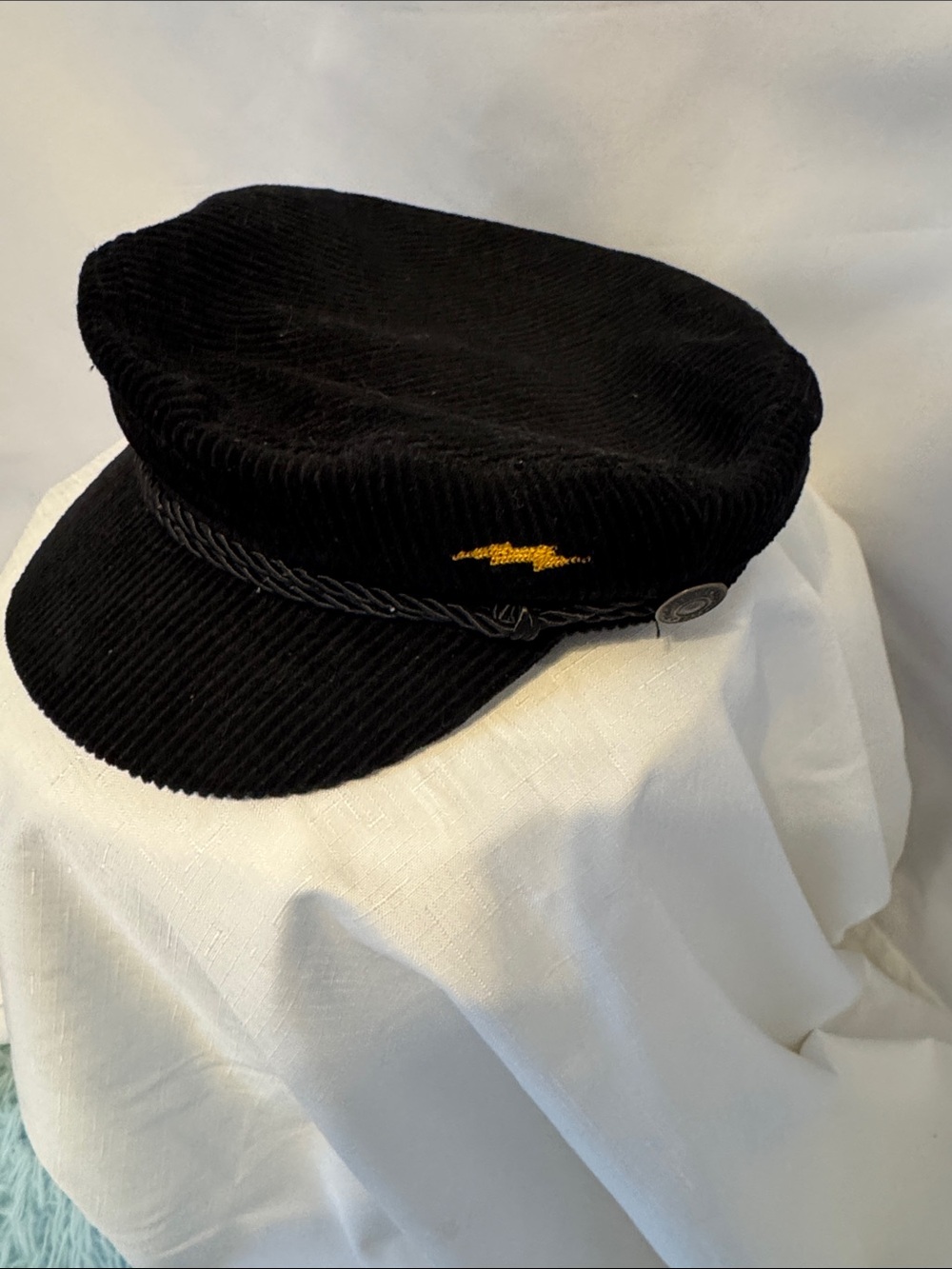Fasthouse adult Black Corduroy Fisherman Cap with Gold Accent med/large